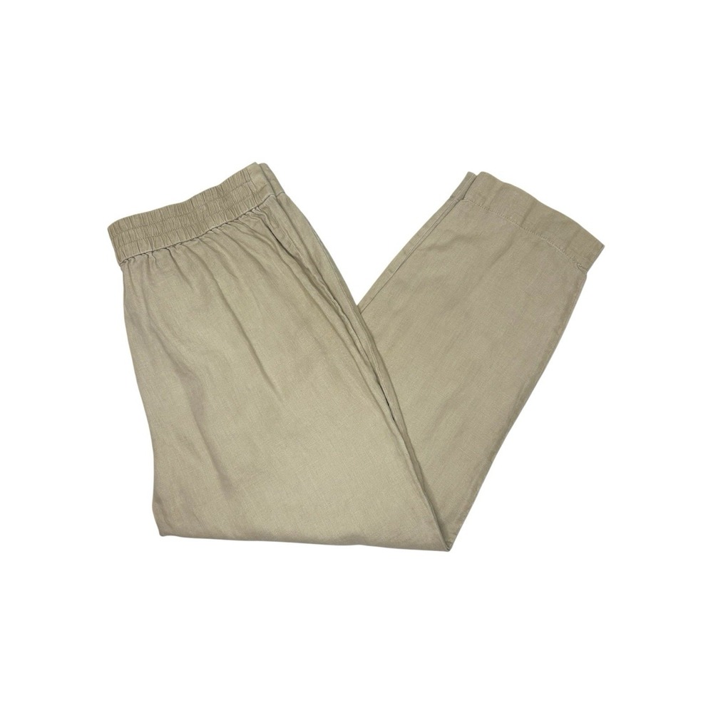 Eileen Fisher System 100% Organic Linen Slouchy Pull-On Ankle‎ Pants Medium M